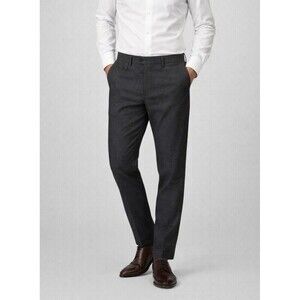 Ted Baker Men's Camburn Fit Dagnall Pants 34R Charcoal Gray Flat Front Dapper